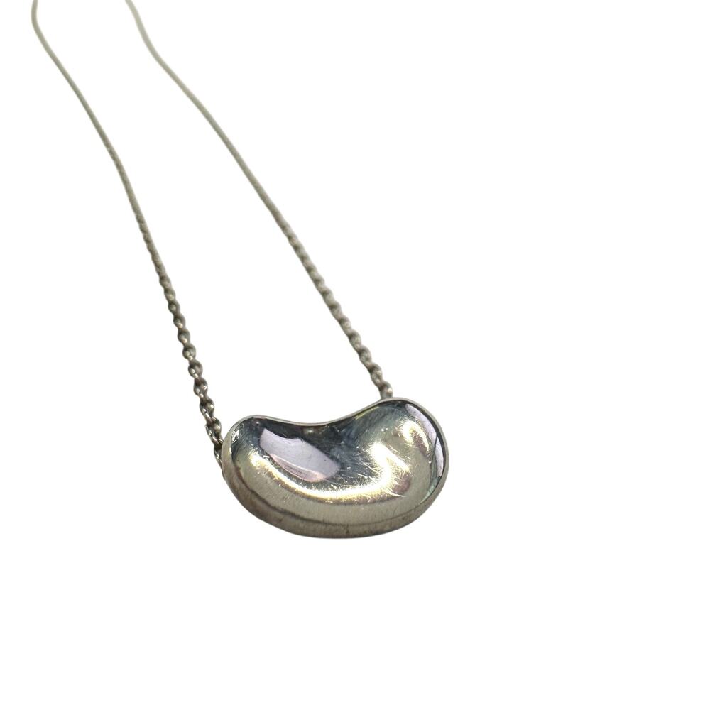 Tiffany & Co Elsa Peretti Small Bean Necklace - Sterling Silver - 16"